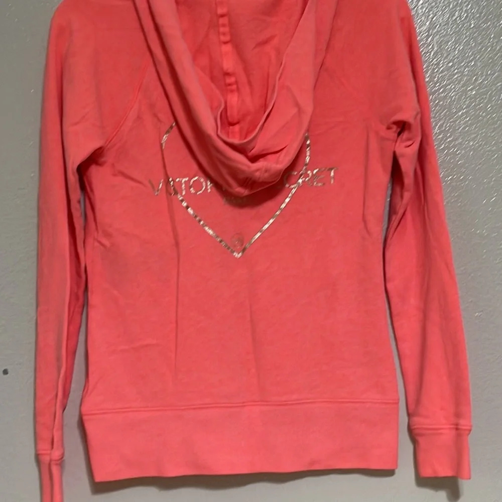 Victoria’s Secret zip up hoodie fluorescent hot pink sz XS (b1) - Picture 14 of 16